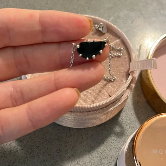 Black Obsidian and Silver Ring/Necklace - Picture 4 of 4